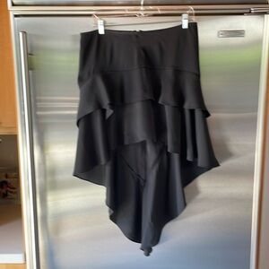Express Black Asymmetrical Hi Low Ruffled Skirt